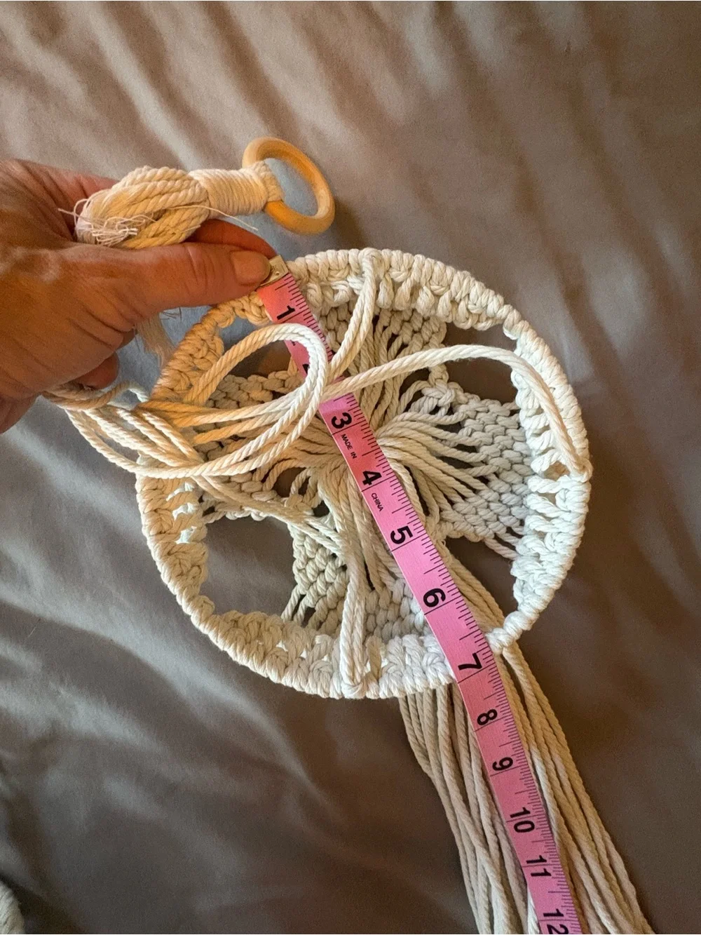 Set of 2 Macramé Plant Hangers - Cream Boho Décor